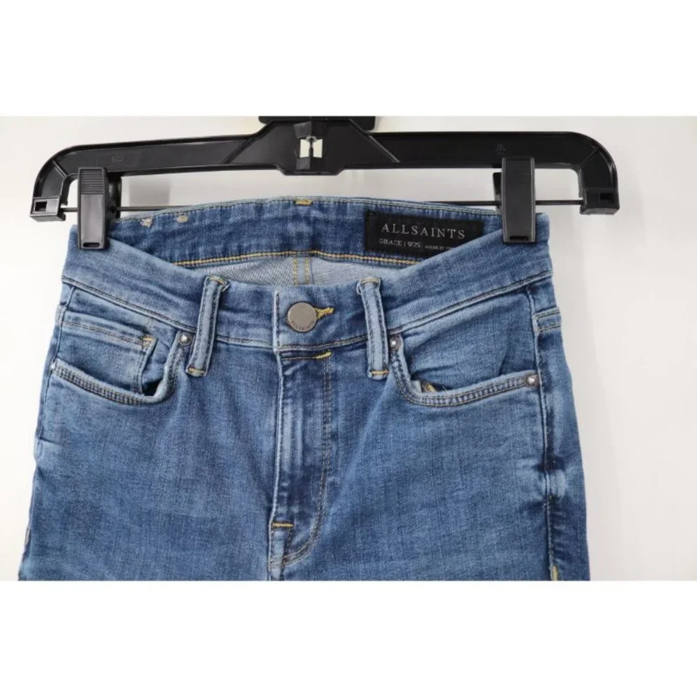 All Saints Jeans‎ Womens 25 Grace Ankle Stretch Skinny Blue Denim pockets L27